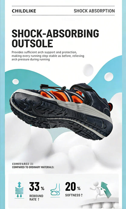 New Summer Children's Breathable Sandals Non-Slip Outdoor Sport Beach Shoe for Boys Anti-Collision Closed Toe Walking Size 30-39