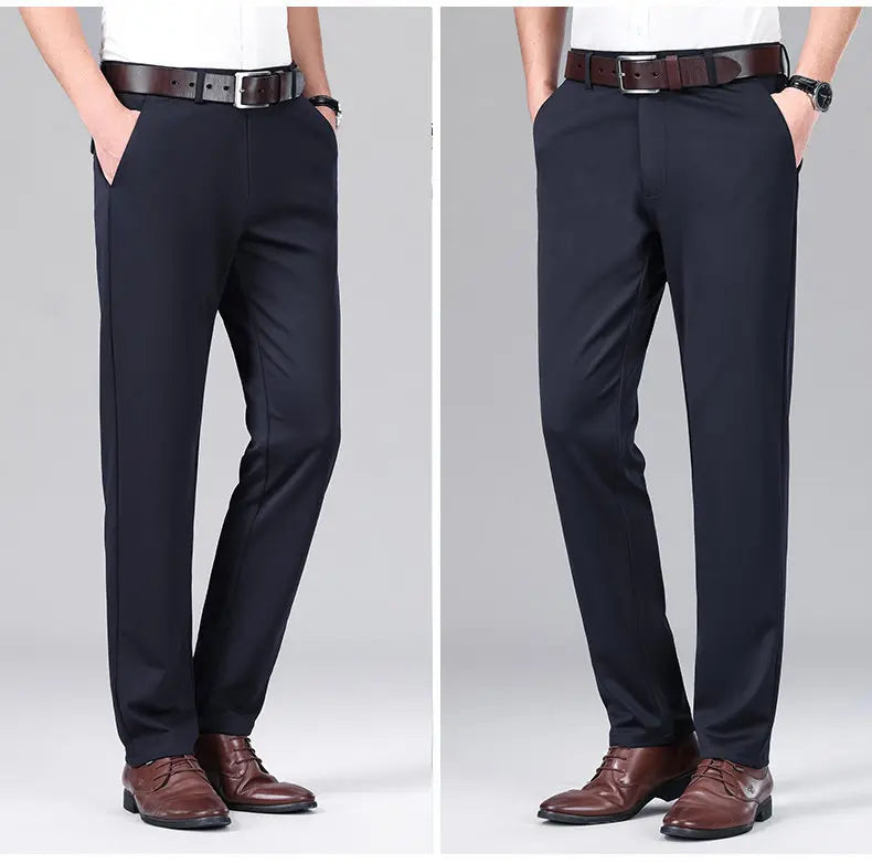 New Male Pants Business Formal Dress Pants Elastic Fabric 2026 Wrinkle Resistant Pants 4 Way Stretch Straight Suit Pants