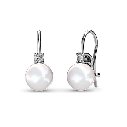 Pearl Dangle Earrings Embellished with Swarovski Crystals Exquisite Fashionable Drop Earrings Imitation Freshwater Pearl Jewelry