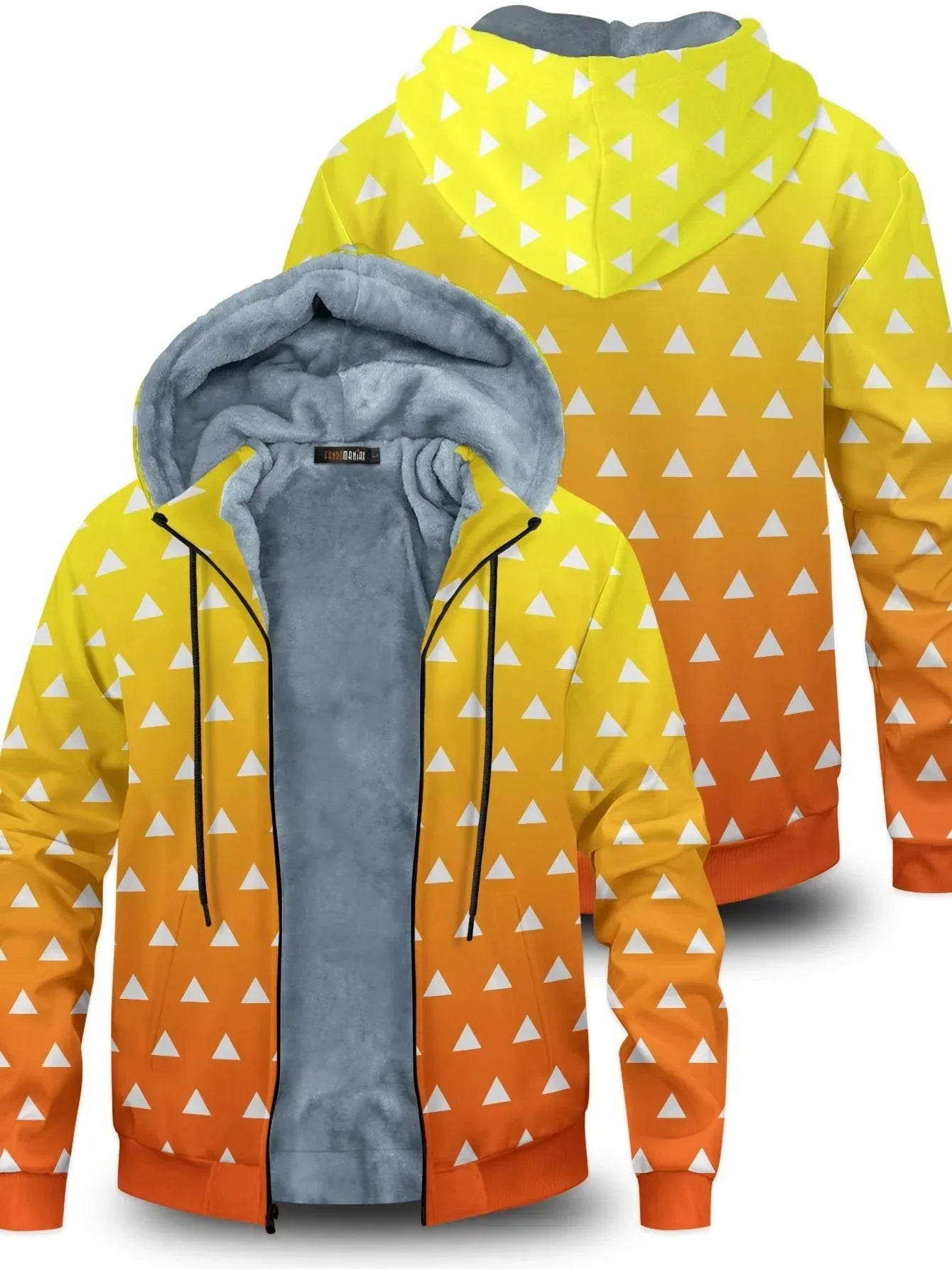 Anime Velvet Thick Warm Winter Oversized Hoodie Coat Zip Up Sweatshirt Winter Top Plus Size Coat Plush Jackets