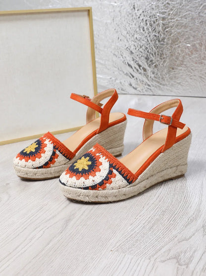 Women's Knitted Wedge Heel Sandals