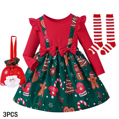 2026 New Year Dresses Princess Dress Red Long Sleeve Flying Sleeve Prom Evening Performance Carnival Christmas Party Clothing