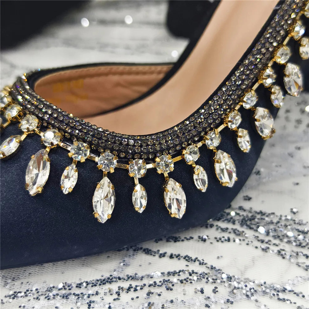 Large Size Women's Wedding Shoes Italian Elegant Women's Party Shoes Solid Color High Heels Women's Formal Shoes