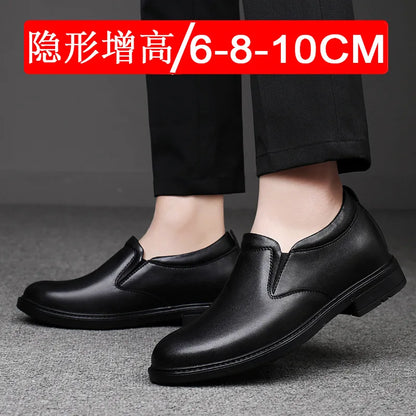 Height Increasing Shoes for Men 6cm 8cm Invisible Elevator Leather Casual Shoes Leathe Zapatillas De Hombre Large-sized Shoes