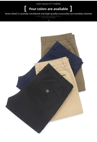 Men's Business Casual Pants Spring Summer Elastic Trousers Office Suit Pant Quick Dry Formal Stretch Pant Breathable Comfortable