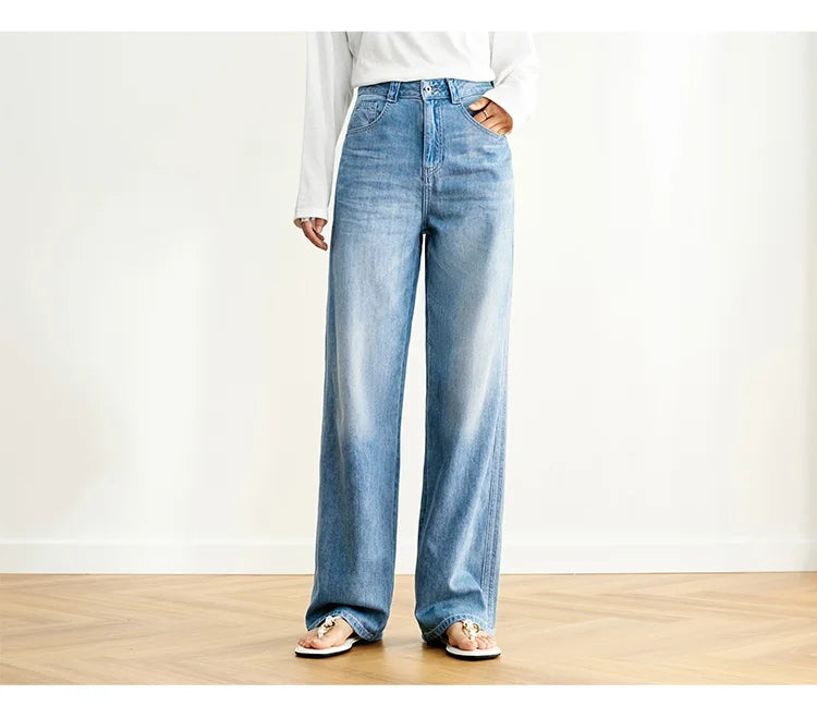 Semir Jeans Women Cool Feeling Wide Leg 2025 New Summer Leg-Lengthening Floor-Length Pants Trendy for Fashionable Style