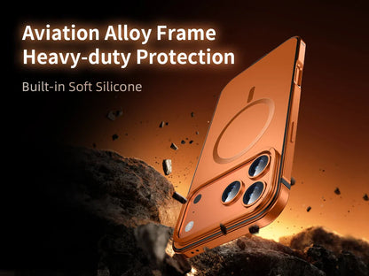 Suitable Magsafe Case for IPhone 17Pro Max 12 13 14 15 16 17Air Plus Alloy Frame Heavy Protection Phone Case