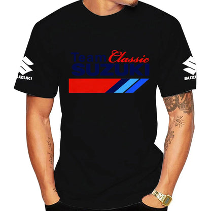 Men's Summer Classic T-Shirt - 100% Cotton Motorcycle Style Comfortable and Breathable Short Sleeve