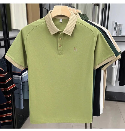Fashion high-end brand POLO shirt exquisite little dog embroidery lapel T-shirt new comfortable and leisure men's short sleeve