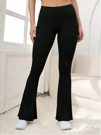 Women's spring and summer Flare Pants High Waisted Yoga Leggings Tummy Control Workout Stretchy Casual Sports Wide Leg pants