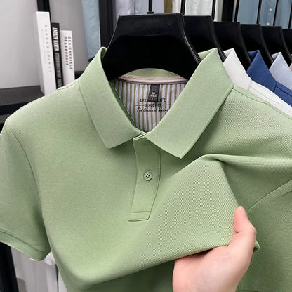 Men's Premium Cotton Polo Shirt Open Hem Design Breathable & Soft Factory Direct Supply  14 Trendy Colors Golf Top