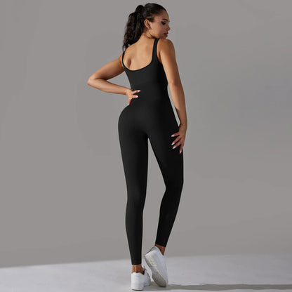 Fitness Sports Jumpsuit Screw Thread Sleeveless Bodysuit Women Seamless Set Full Seasons Casual Fitness Sporty Playsuit