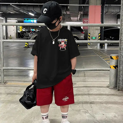 Shohoku Cotton Boys Clothes Sets Summer T-Shirt + Short Pants 2PCS Sport Basketball Kids Clothing Children Outfits 6 8 10 12 14