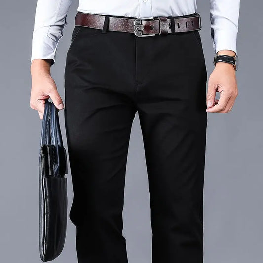 Men's Business Casual Pants Spring Summer Elastic Trousers Office Suit Pant Quick Dry Formal Stretch Pant Breathable Comfortable