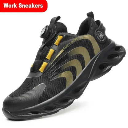 New Safetys Shoe Rotating Button Work Shoes Men Anti-smash Anti-puncture Shoes Fashion Men Sport Shoes Security Protective Boots