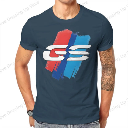 GS Motorcycle T Shirt Grunge Men Tees Summer Clothing COTTON Crewneck TShirt