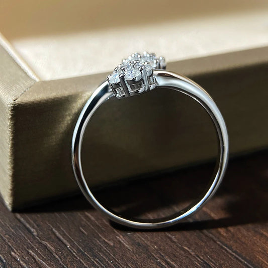 GRA Certified 2.5mm Flower Moissanite Wedding Rings for Women 100% s925 Sterling Sliver Ring Jewelry Wholesale