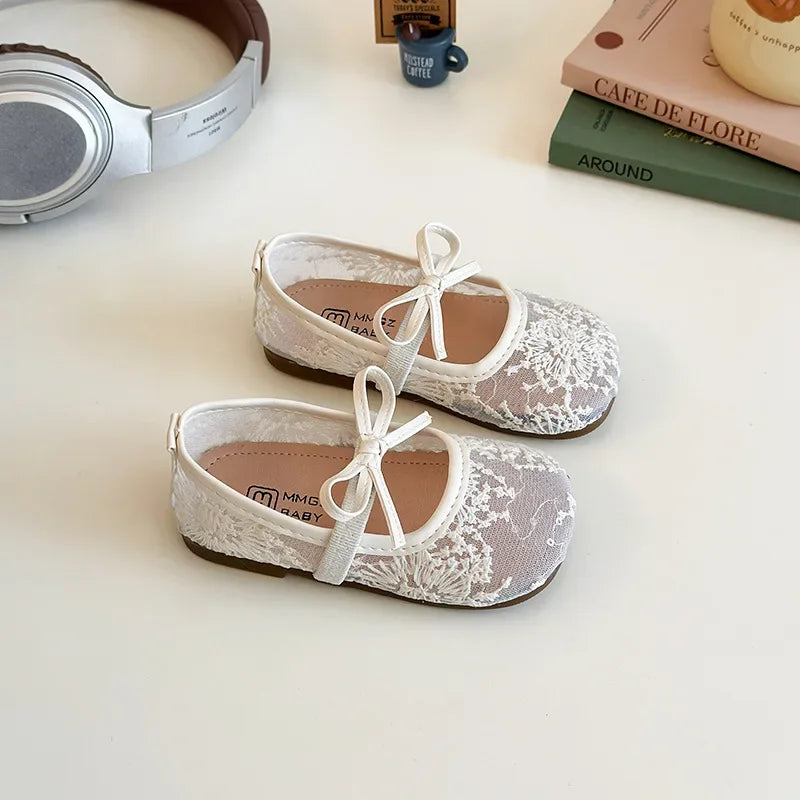 2025 Children Sandals for Girls Summer New Fashion Korean Style Soft Bottom Anti-slippery Versatile Chic Princess Mesh Shoes