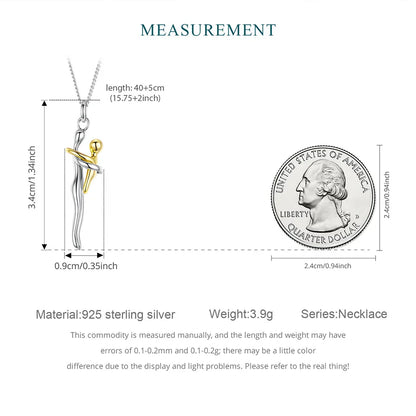 Real 925 Sterling Silver Hug Embrace Pendant Necklace Silver Gold Two-tone Mom & Child Pendant Family Gift  Mom Jewelry