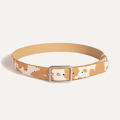 Japanese Style Square Buckle Women Belt with Shine Rhinestone PU Leather Gothic Waist Belts Leopard Punk Waistband