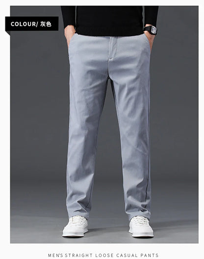 98% Cotton Men's Chinos & Casual Pants, Khaki Pants, Loose Straight , Streetwear Men ,Twill Pants,  Tall Men STRAIGHT Trousers