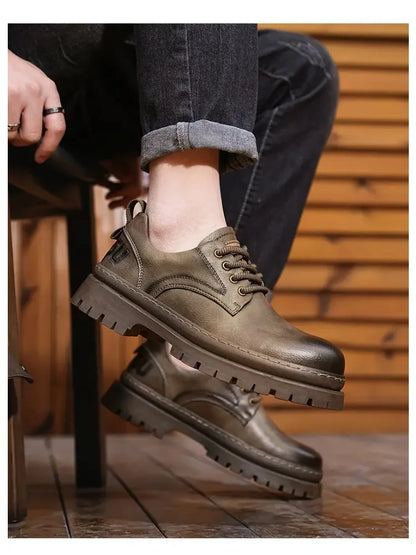 High-quality autumn and winter series men's shoes British fashion low-top men's leather shoes