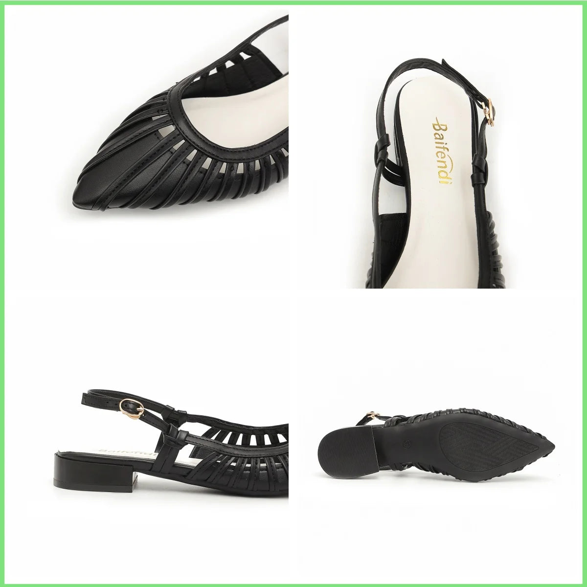 Elegant Pointed Toe Slingback Sandals for Women Summer - Pleated Mesh Low Block Heel Pumps - Adjustable Buckle Strap Dress Shoes
