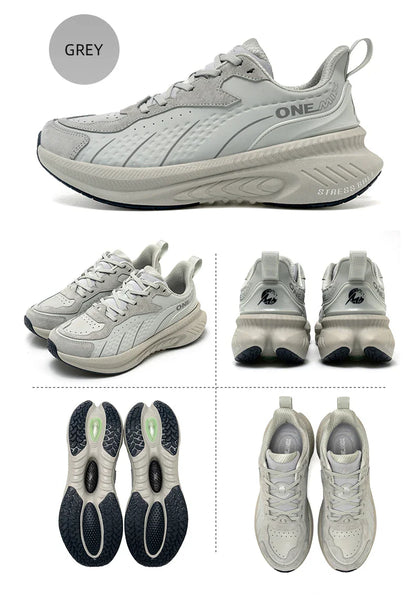 Winter Running Shoes for Men Leather Warm Sport Shoes Wear-resistant Female Jogging Training Shoes Black Walking Sneakers