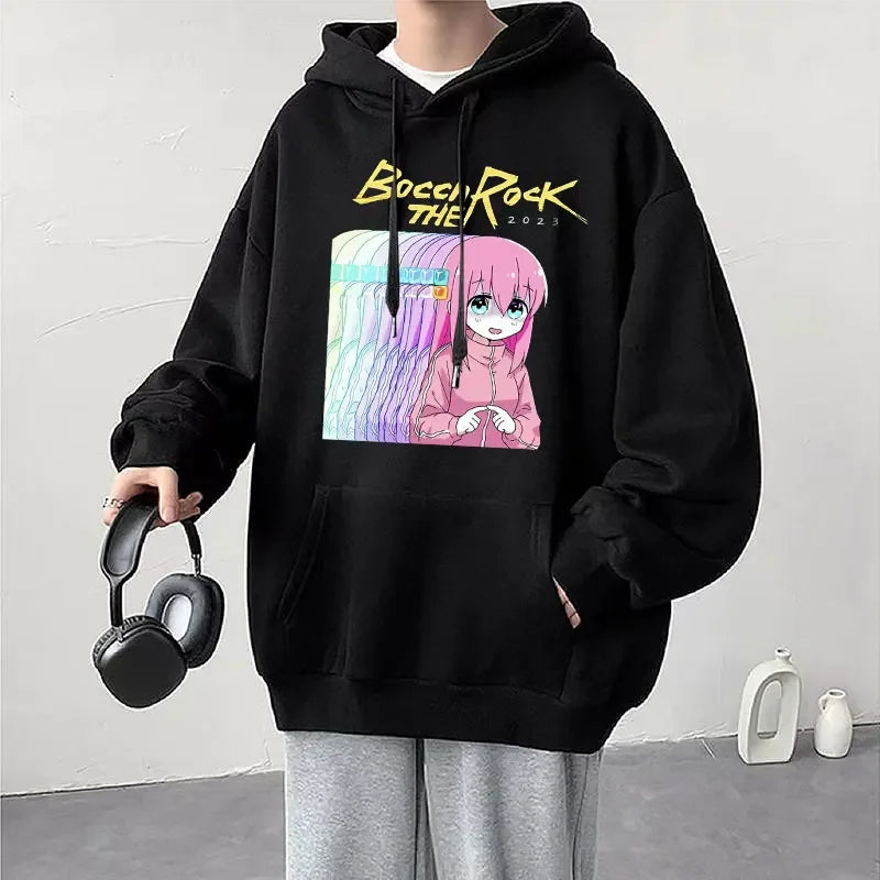 Anime Cos BOCCHI THE ROCK! Hoodie Kessoku Band Logo Couples Hoodies Goto Hitori Ijichi Nijika Cospaly Oversized Long Sleeve Male