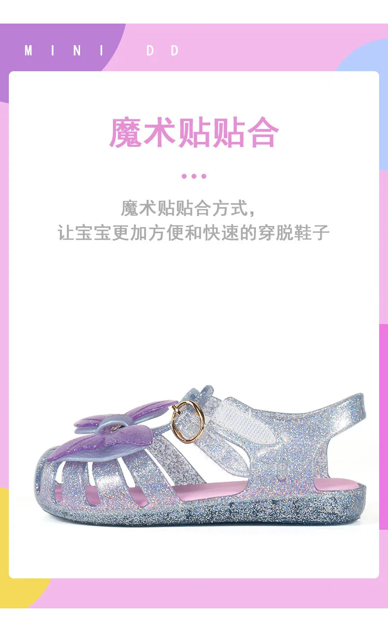 2025 Summer New Children's Sandals Fashion Mermaid Girl Princess Sandals Soft Bottom Non Slip Kid's Casual Jelly Beach Shoes