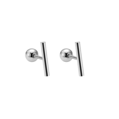 925 Sterling Silver Fashion Simple Golden Flower Beads Small Stud Earrings for Women Teen Piercing Jewelry Accessories