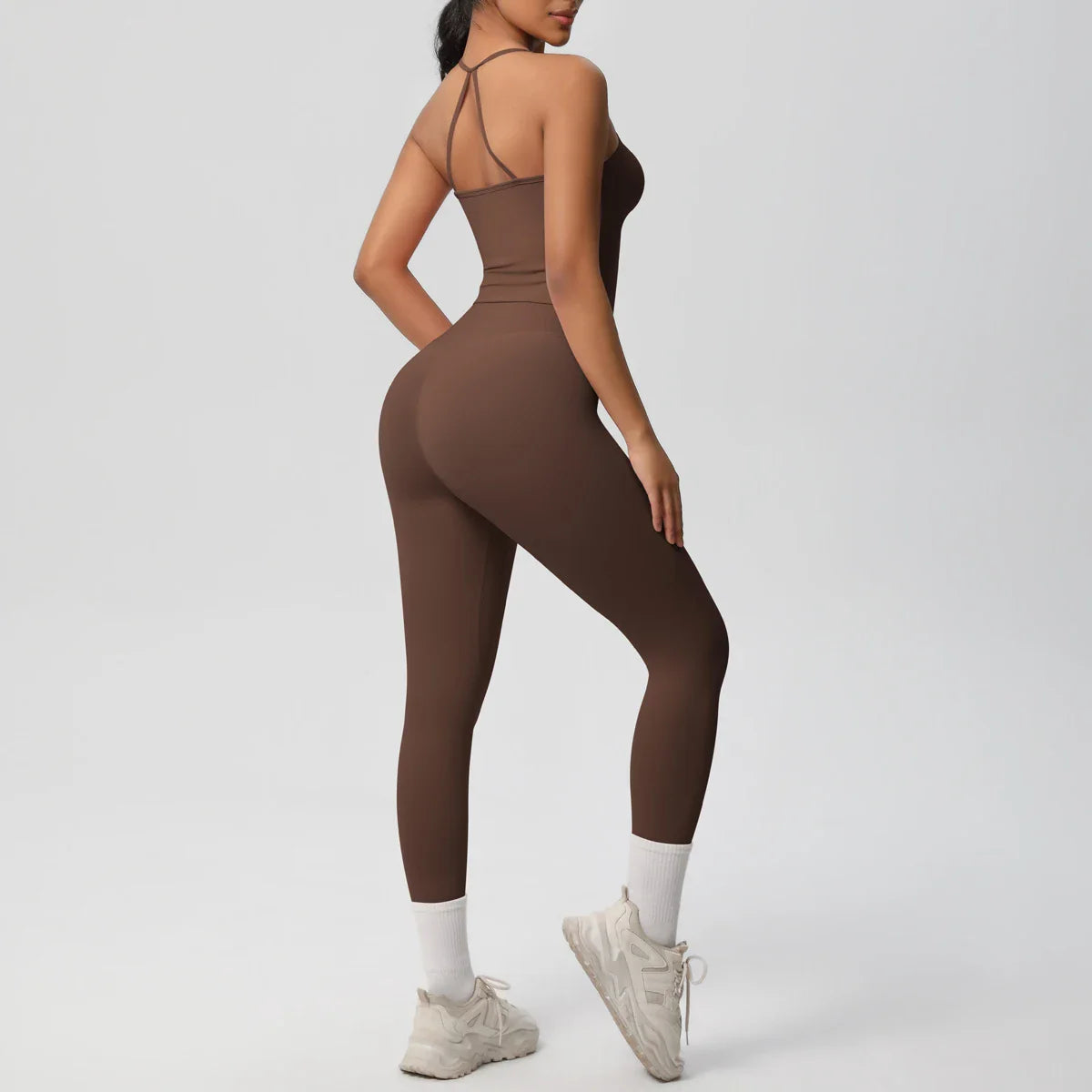 2PCS Yoga Set Nude Feeling Workout Sets Women Tracksuit Gym Push Up Fitness Running Workout Sportwear Sport Bra Leggings Suit