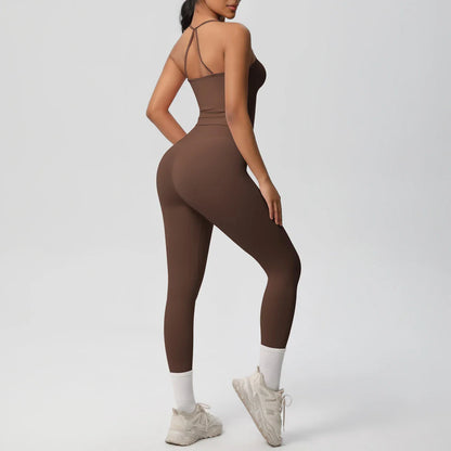 2PCS Yoga Set Nude Feeling Workout Sets Women Tracksuit Gym Push Up Fitness Running Workout Sportwear Sport Bra Leggings Suit