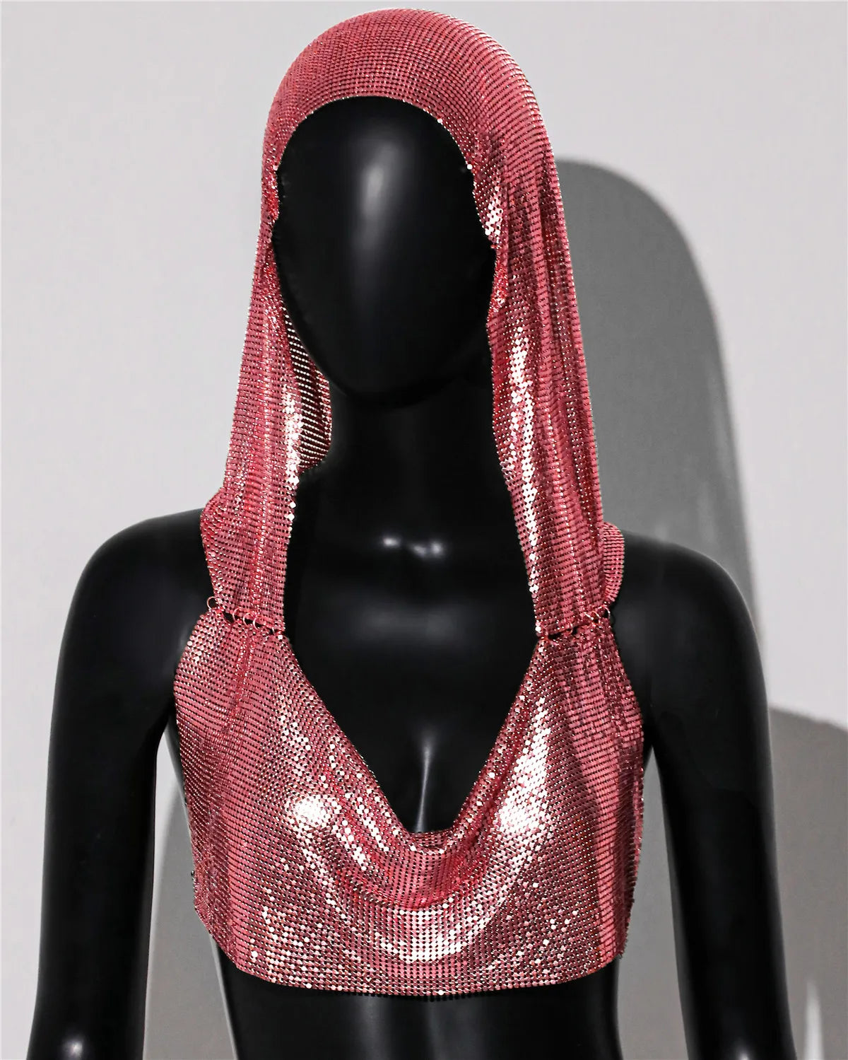 Y2K Streetwear Metal Sequins Women Tank Top Punk Goth Hip Hop Bandana Head Wraps Vest Rave Festival Women Tops Tee For Nightclub