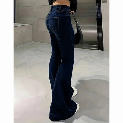 High Waist Flared Jeans Girls Stretchy Bootcut Denim Pants