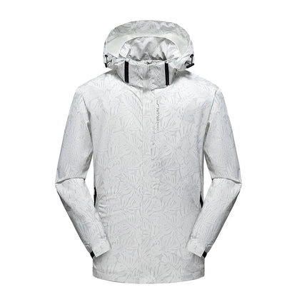2025 Men's Casual Waterproof Windbreaker Jacket Full Zip Up Hooded Shell Outdoor Hiking Coat For Autumn Plus Size