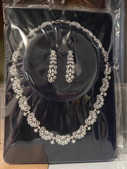 New Design Nigeria 2pcs Bridal Zirconia Jewelry Sets For Women Party ,Luxury Dubai   Wedding CZ Necklaces Accessory Girl Gift