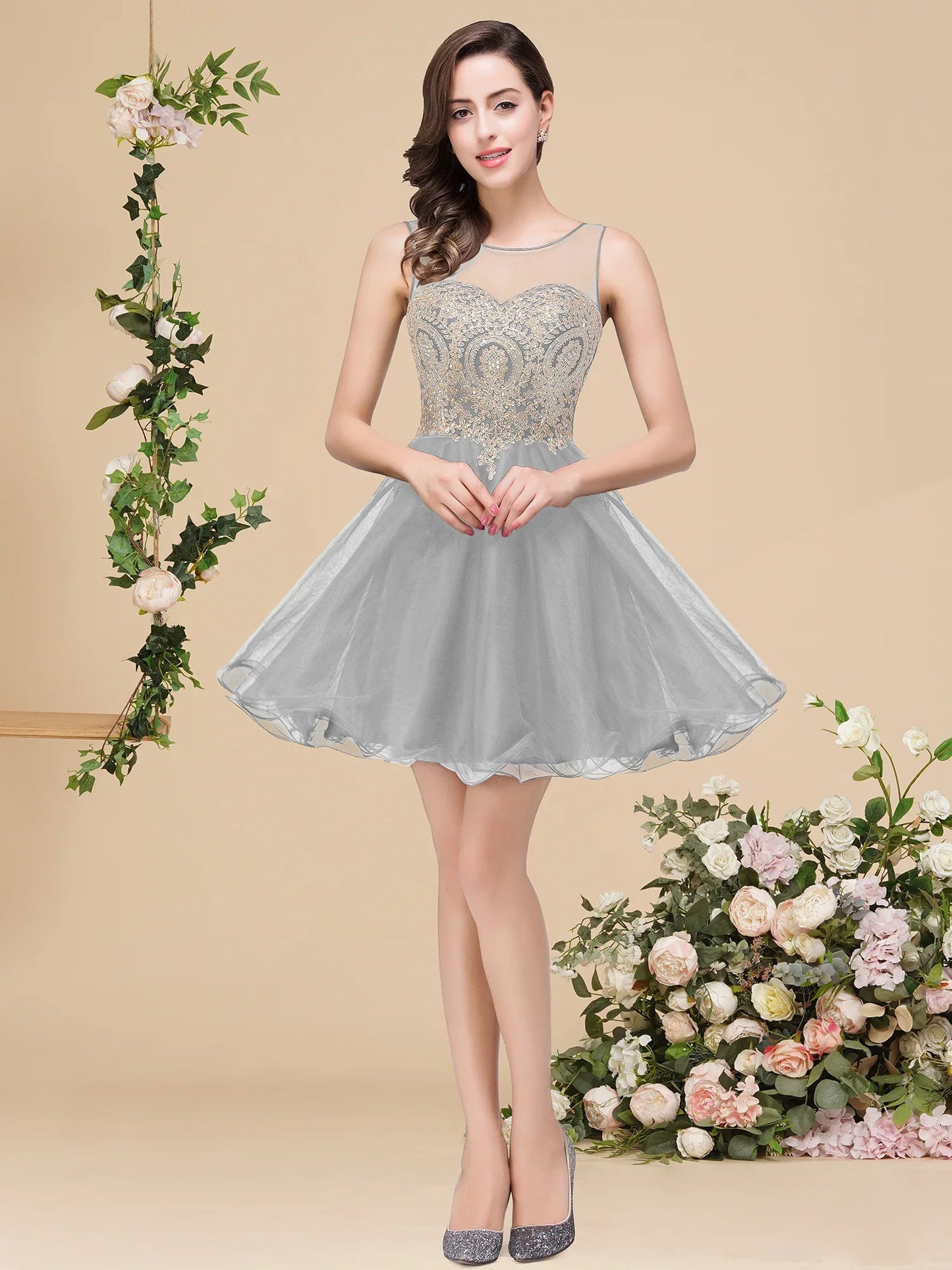 Royal Blue Sweetheart Homecoming Dress with Gold Lace Appliqué & Beaded | Short Flowy Tulle Party Gown for Party Prom