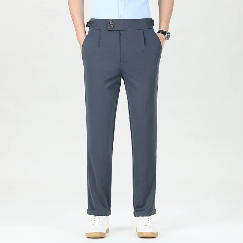 Quality Mens Business Casual Pants Elastic Dress Pants Stretch Golf Pants Black Grey Beige Summer Spring Pants