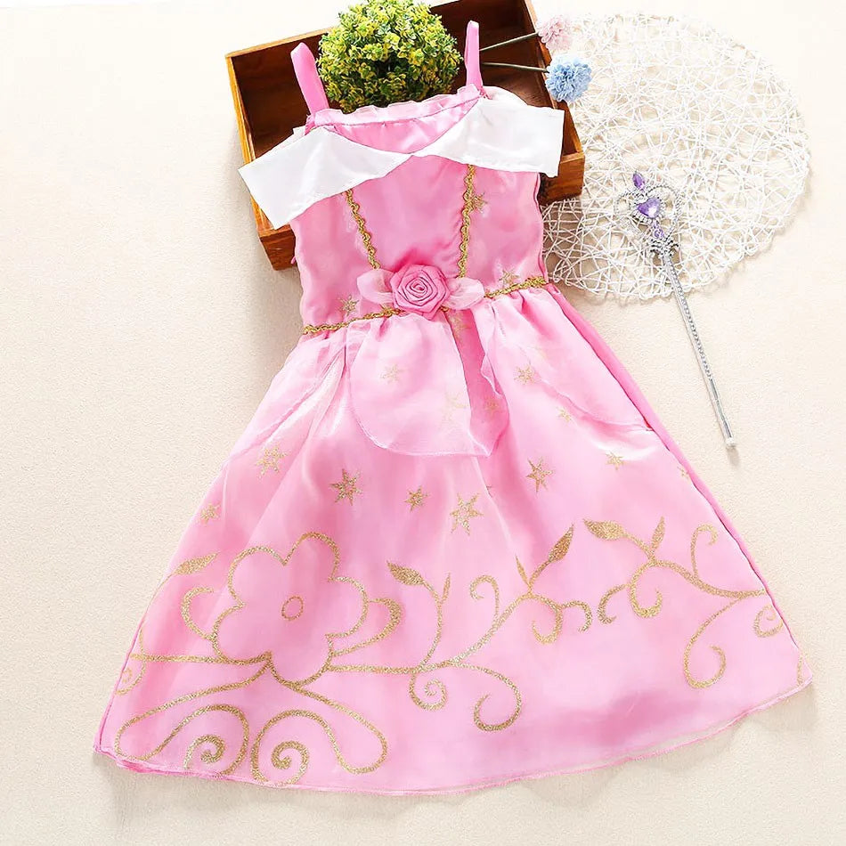 Baby Girl Rapunzel Costume Children Sleeping Beauty Belle Sofia Dress Kids Halloween Carnival Party Princess Dress Girl Disguise