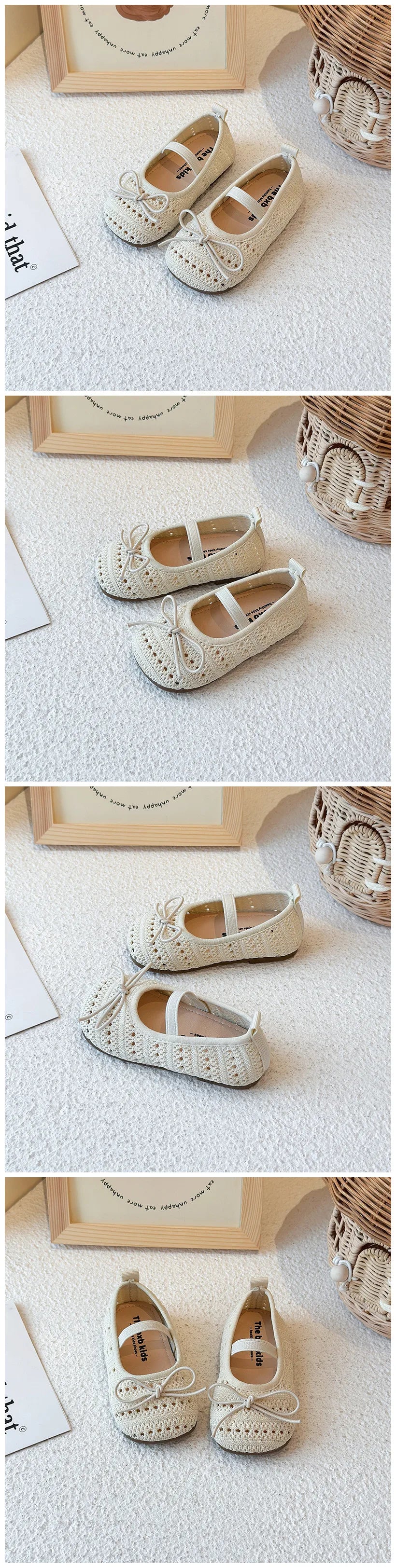 Kids Sandals for Girls Summer New Non-slip Sole Toddler Beach Vacation Shoes with Cute Bowtie Princess Ballet Mary Jane Flats