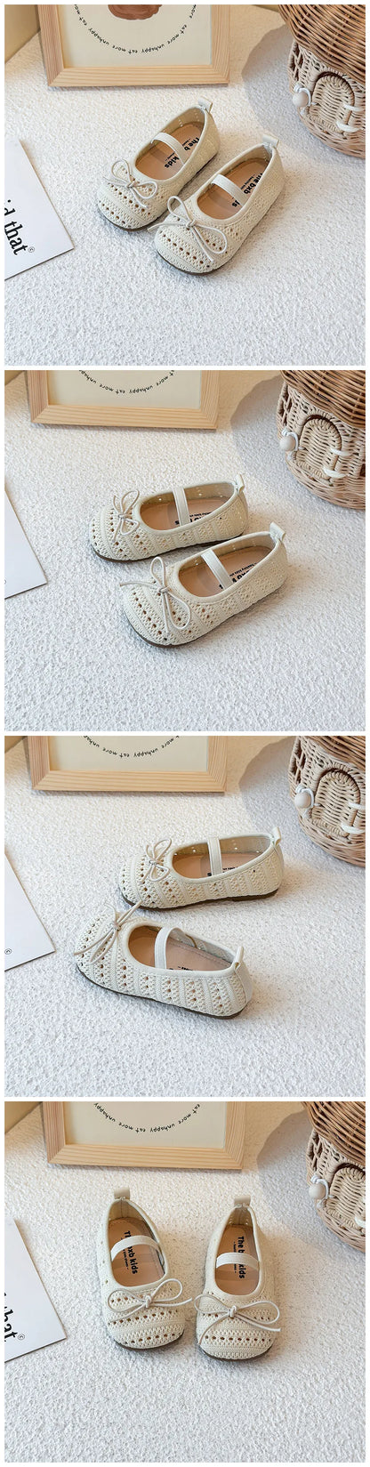 Kids Sandals for Girls Summer New Non-slip Sole Toddler Beach Vacation Shoes with Cute Bowtie Princess Ballet Mary Jane Flats