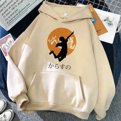 90s Japanese Anime Haikyuu Hoodies Women Funny Karasuno Fly High Graphic Streetwear  Fashion Male Sweatshirts Unisex Harajuku