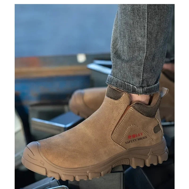 New Insulation 6KV Safety Shoes Men-Anti-Smash,Anti-Pierce Scald-Proof Welding Boots, Indestructible Work Boots for Men, Durable