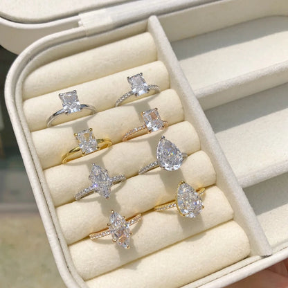 18K Gold Plated 925 Sterling Silver Crushed Ice Cut Lab Sapphire Gemstone Wedding Party Fine Jewelry Rings Wholesale