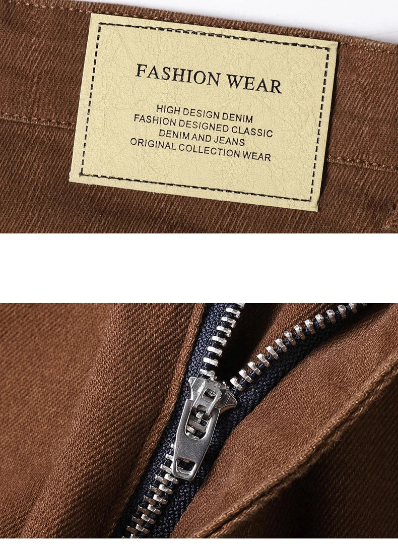 Men's New 92% Cotton Spring Autumn Jeans Stretch Straight Fashion Business Office Trousers Male Casual Plus Size Denim Pants