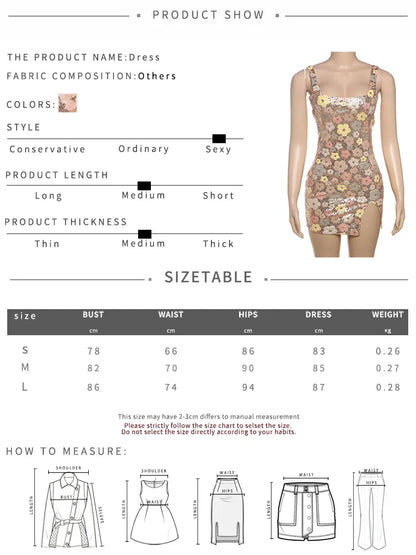 Colorful Flower Print Mini Dress Women Sequins Patchwork Skinny Backless Sleeveless Vacation Trend Elegant Outfits