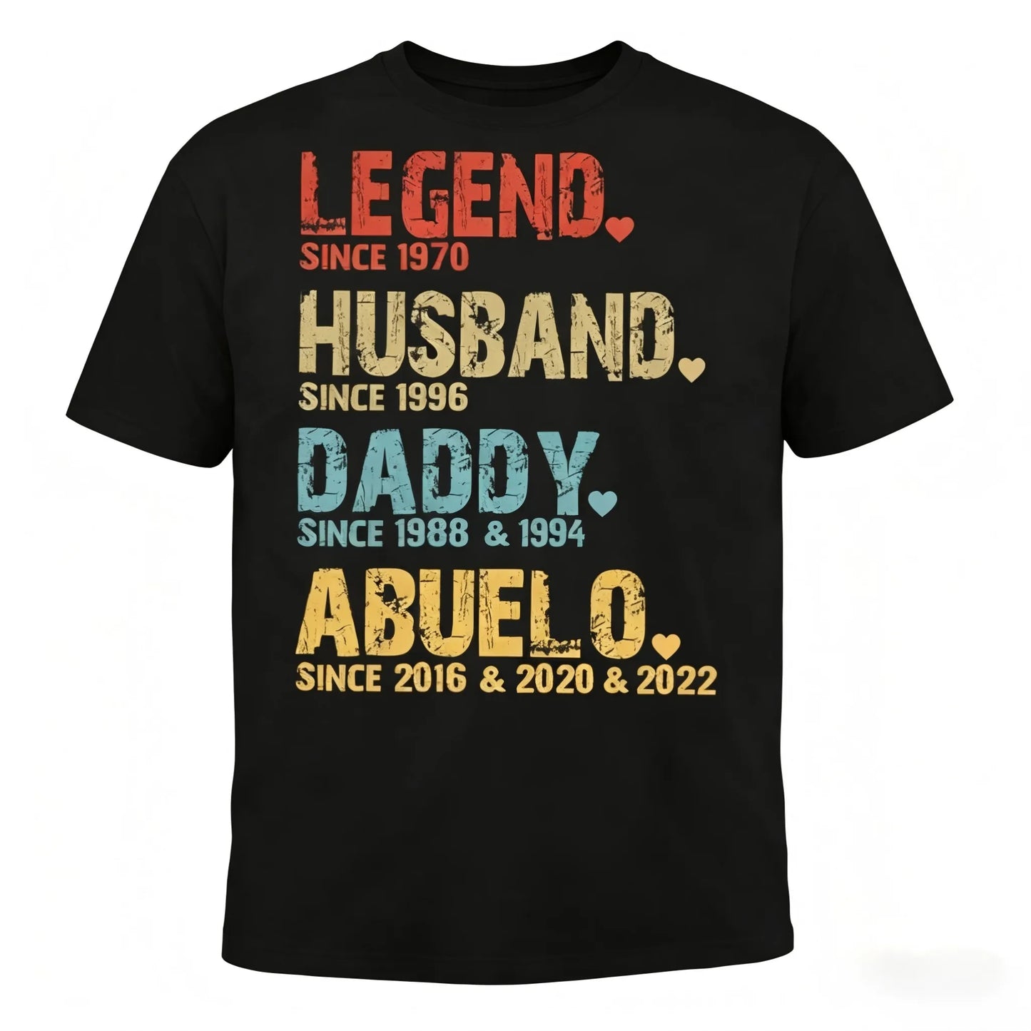 Personalized Dad Shirt, Custom Daddy Shirts for Men, Legend Grandpa T-Shirt, Gifts for Fathers Day Birthday S-3XL