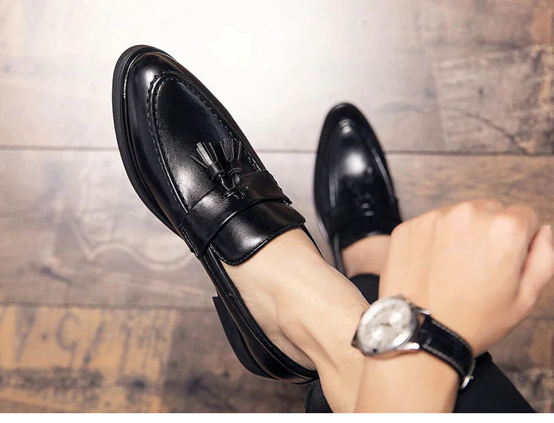 Tassel Wedding Leather Shoes Men Classic Formal Leather Loafers Male Dress Casual Business Shoes For Men Social Brogues Shoes