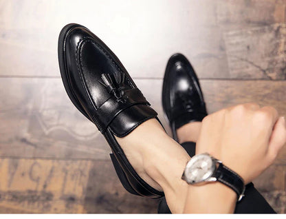 Tassel Wedding Leather Shoes Men Classic Formal Leather Loafers Male Dress Casual Business Shoes For Men Social Brogues Shoes